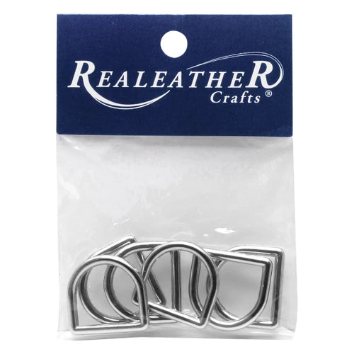 Realeather D-Ring 3/4" Nickle 6Pk