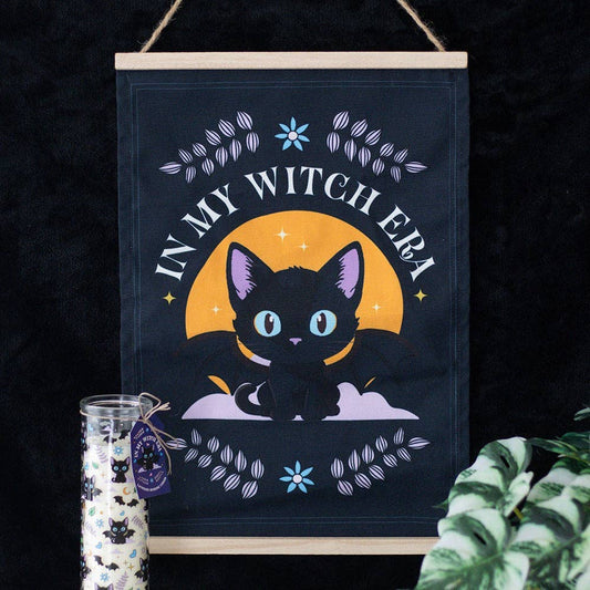 Something Different Wholesale In My Witch Era Black Bat Cat Fabric Wall Hanging