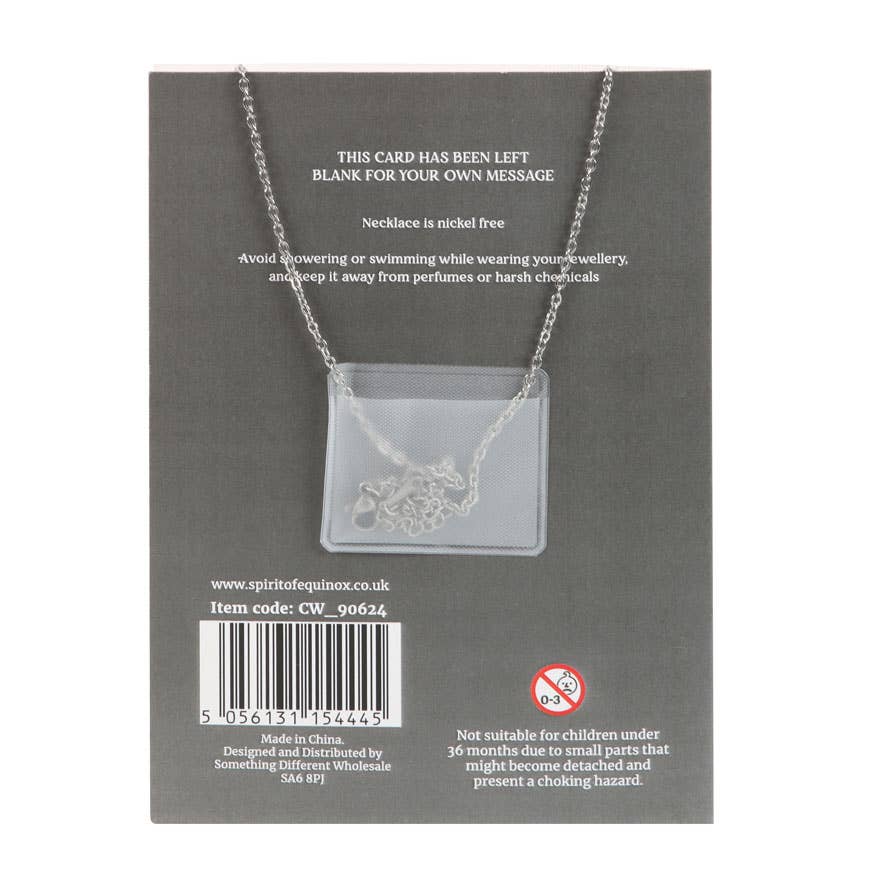 Something Different Wholesale Black Obsidian Crystal Moon Necklace on Greeting Card