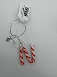 "N" CANDY STRIPPED ORNAMENT