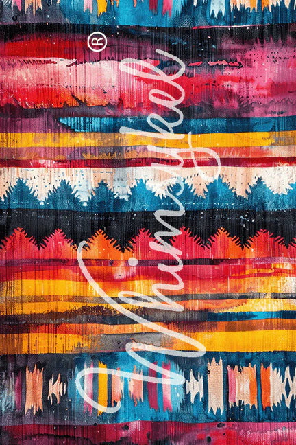 Whimsykel Designs : Decoupage Paper : Boho Blanket Left 29x21"