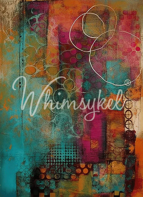 Whimsykel Designs : Decoupage Paper : Colorful Echoes 21x29"