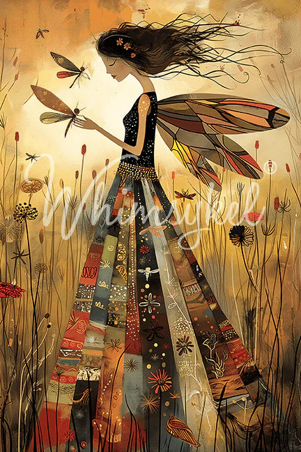 Whimsykel Designs : Decoupage Paper : Patchwork Angel 21x29