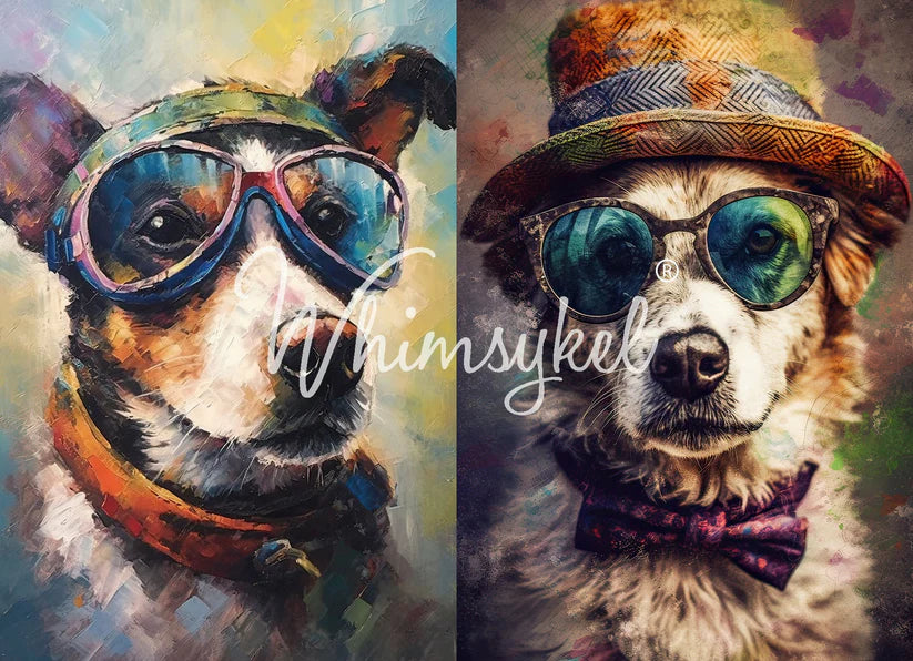 Whimsykel Designs : Decoupage Paper : Rascal/Dogee Duo 29x21"
