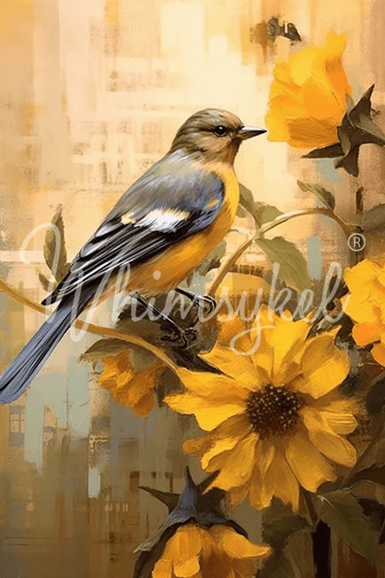 Whimsykel Designs : Decoupage Paper : October Bluebird 14x20" & 21x29"