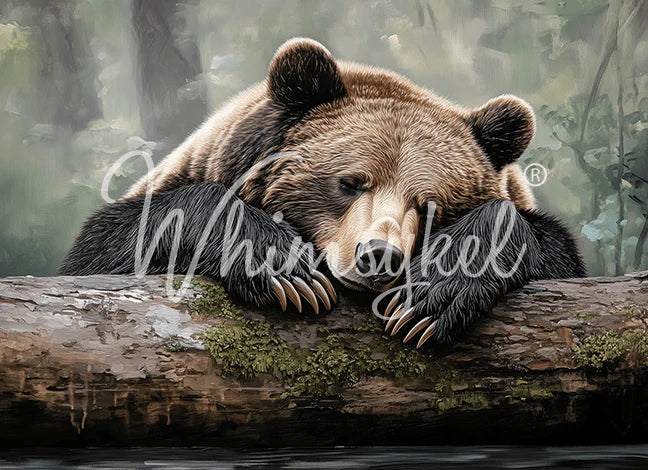 Whimsykel Designs : Decoupage Paper : Tuckered Teddy 29x21"