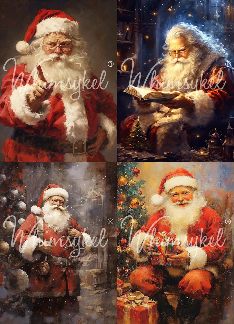 Whimsykel Designs : Decoupage Paper : Vintage Santa 21x29