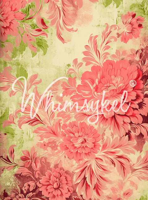 Whimsykel Designs : Decoupage Paper : Limekissed Flowers 21x29