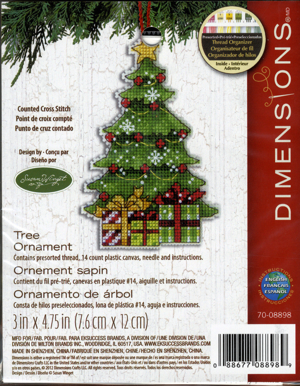 Counted Cross Stitch Tree Ornament