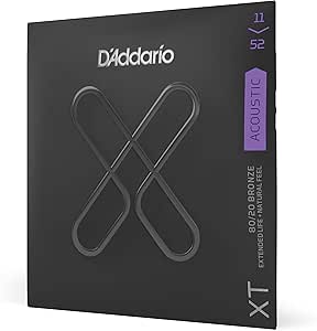 D'addario xt .011-.052 80/20 bronze exlife acoustic guitar strings XTABR1152