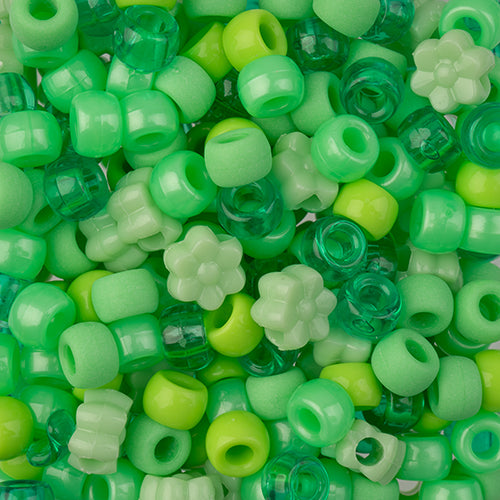 Craft Beads Pony Mix 120g Green
