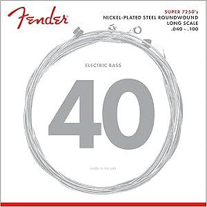 Fender super 7250's nickel plated steel roundwound long scale bass strings .040-.100