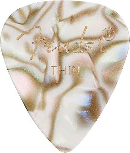 Fender 144 picks premium celluloid picks 351 shape thin abalone