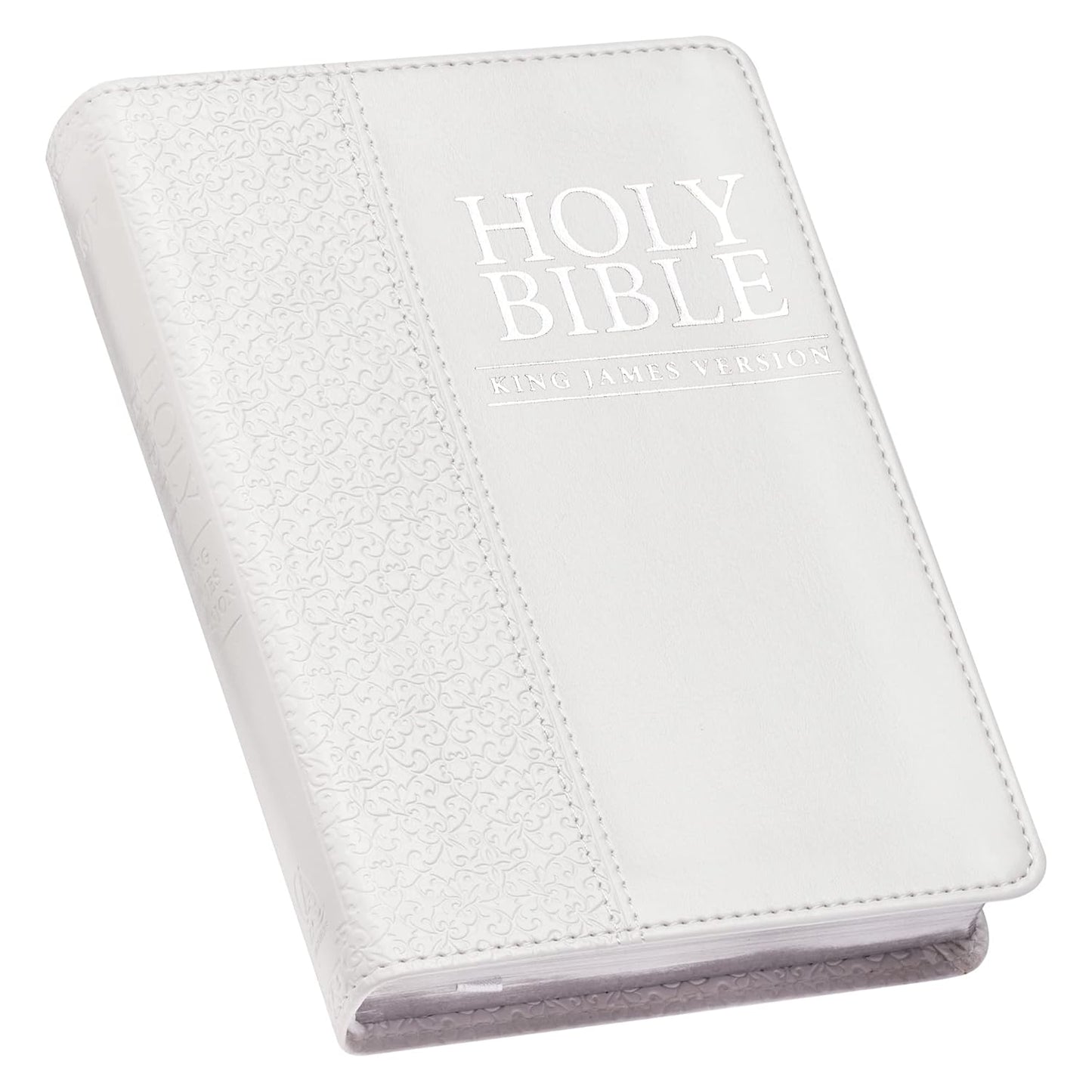 KJV Compact Bible Faux Leather - White
