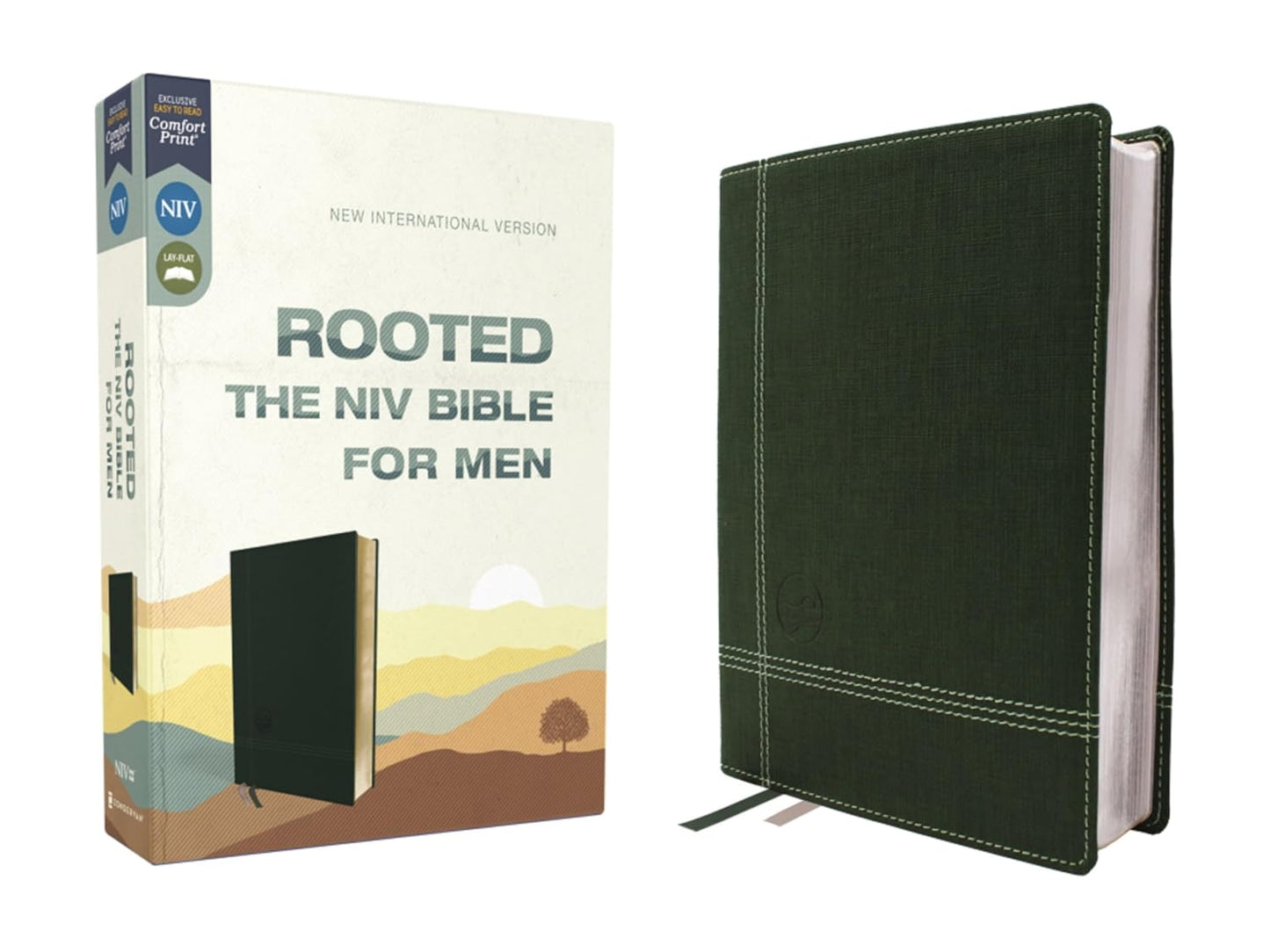NIV Rooted Bible Comfort Print Green Leathersoft