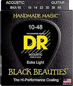 DR black beauties .010-.048 luminescent acoustic guitar strings