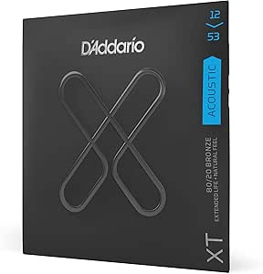 D'addario xt .012-.053 80/20 bronze exlife acoustic guitar strings XTABR1253