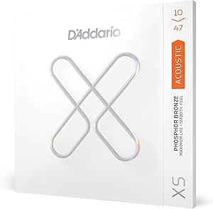 D'addario xs phosphor bronze .010-.047 extra light maximum life acoustic strings XSAPB1047