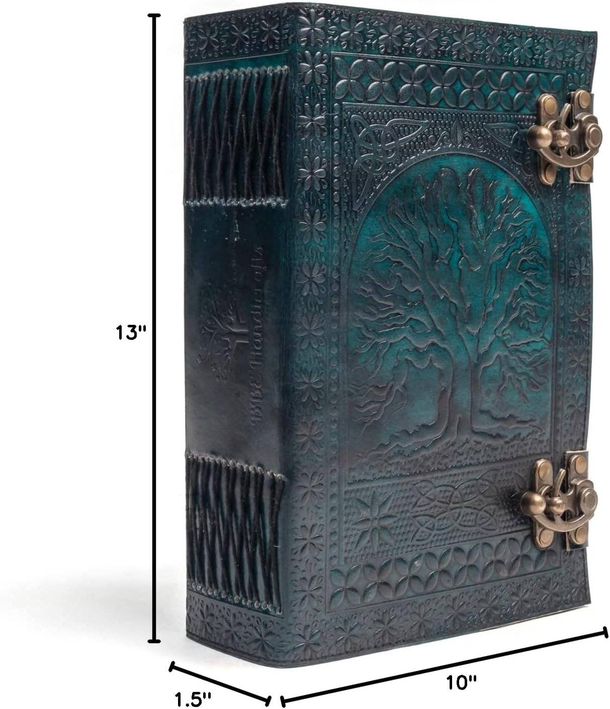 Tuzech 600 pages large tree of life journal | leather journal diary | embossed large tree of life notebook | writing leather notebook | handmade leather journal | leather grimoire | leather sketchbook 7 x 10 Thread Bound