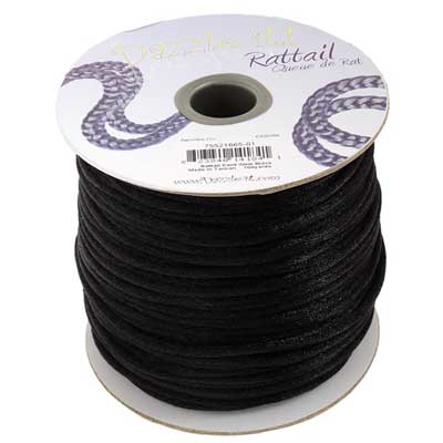 RATTAIL CORD 3mm Black 100yards
