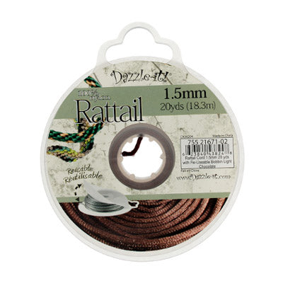Rattail Cord w/ Re-Useable Bobbin : 20 Yards, 1.5mm