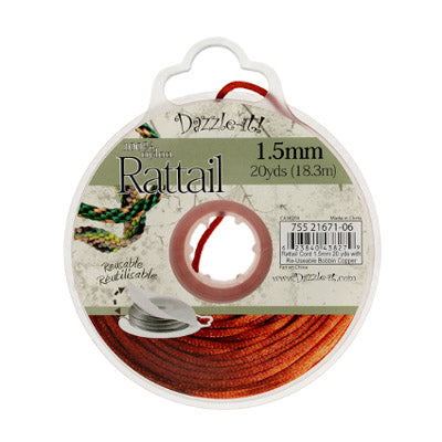 Rattail Cord w/ Re-Useable Bobbin : 20 Yards, 1.5mm