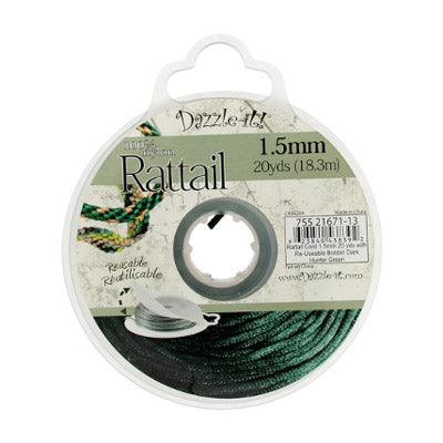 Rattail Cord w/ Re-Useable Bobbin : 20 Yards, 1.5mm