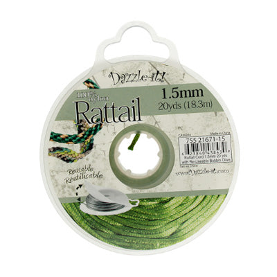 Rattail Cord w/ Re-Useable Bobbin : 20 Yards, 1.5mm
