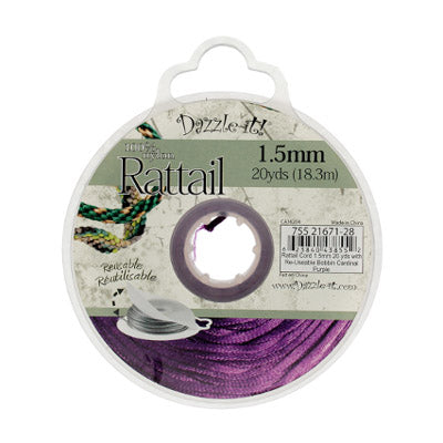 Rattail Cord w/ Re-Useable Bobbin : 20 Yards, 1.5mm