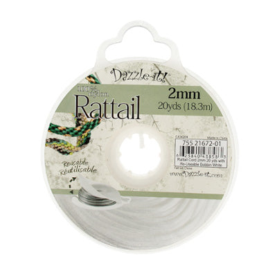Rattail Cord w/ Re-Useable Bobbin : 20 Yards, 2mm