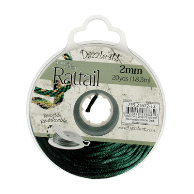 Rattail Cord w/ Re-Useable Bobbin : 20 Yards, 2mm