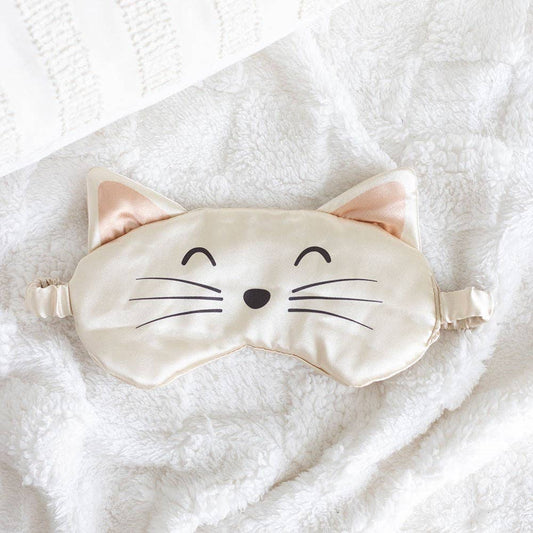 Something Different Wholesale White Cat Face Satin Eye Mask