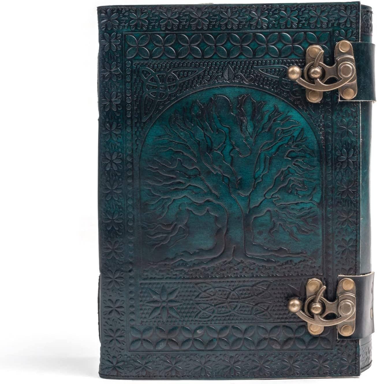 Tuzech 600 pages large tree of life journal | leather journal diary | embossed large tree of life notebook | writing leather notebook | handmade leather journal | leather grimoire | leather sketchbook 7 x 10 Thread Bound