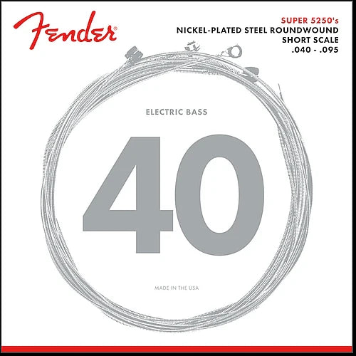 Fender super 5250's nickel plated steel roundwound short scale bass .040-.095