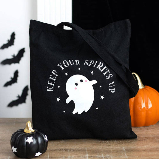 Something Different Wholesale Keep Your Spirits Up Halloween Ghost Polycotton Tote Bag