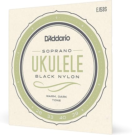 D'ADDARIO EJ53S SOPRANO UKELELE BLACK NYLON STRINGS