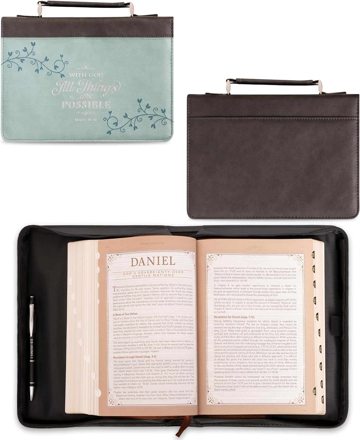 BIBLE COVER-WITH GOD ALL THINGS ARE
