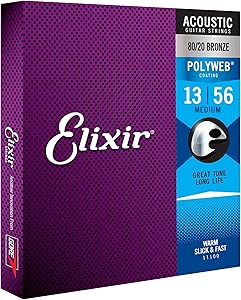 Elixir polyweb medium 13/56 acoustic guitar strings 11100