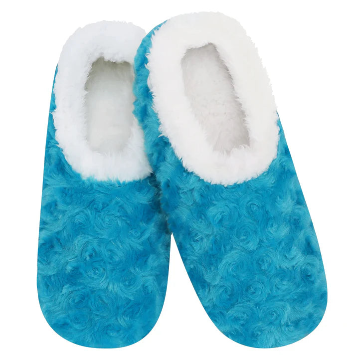 Snoozies! - Woman's Bouquet of Roses Slippers Turquoise - Size Variety