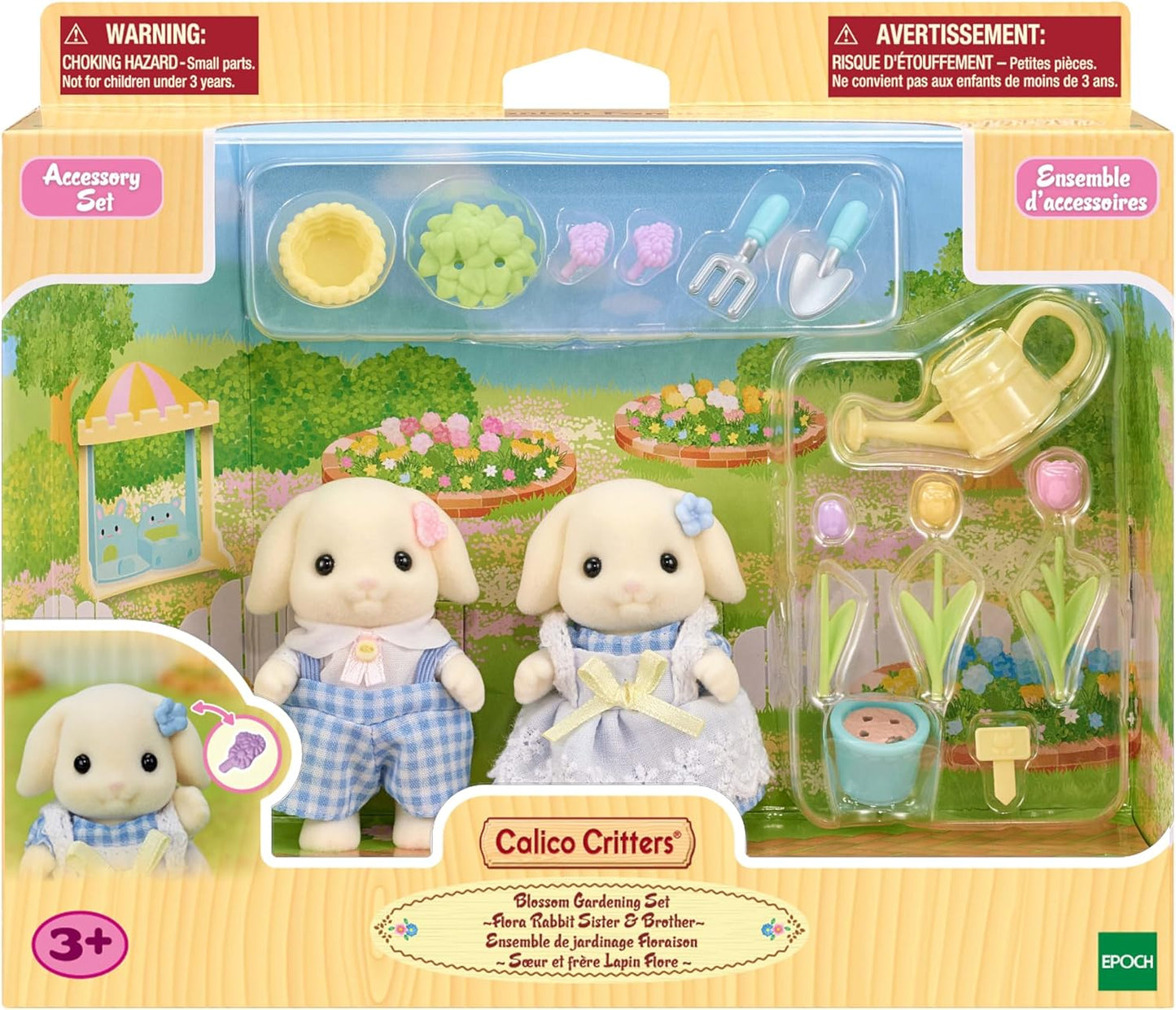 Calico Critters - Blossom Gardening Set - Flora Rabbit Sisters & Brother