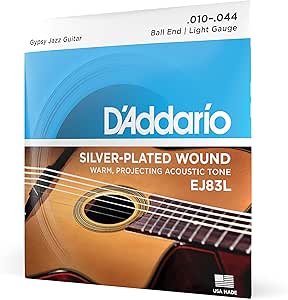 D'ADDARIO EJ83L .010-.044 GYPSY JAZZ GUITAR STRINGS