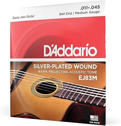 D'ADDARIO EJ83M .011-.045 MEDIUM GYPSY JASS GUITAR STRINGS