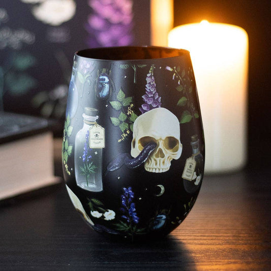 Something Different Wholesale Venom & Vines Gothic Skull Print Stemless Glass