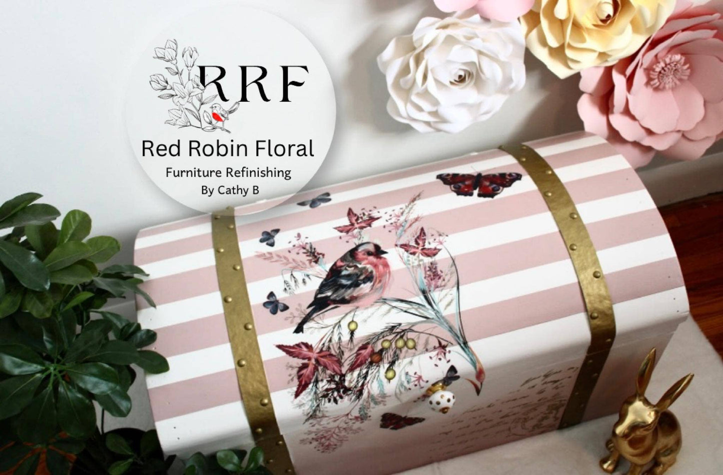 Hokus Pokus Decor Transfer Oiseau Rose