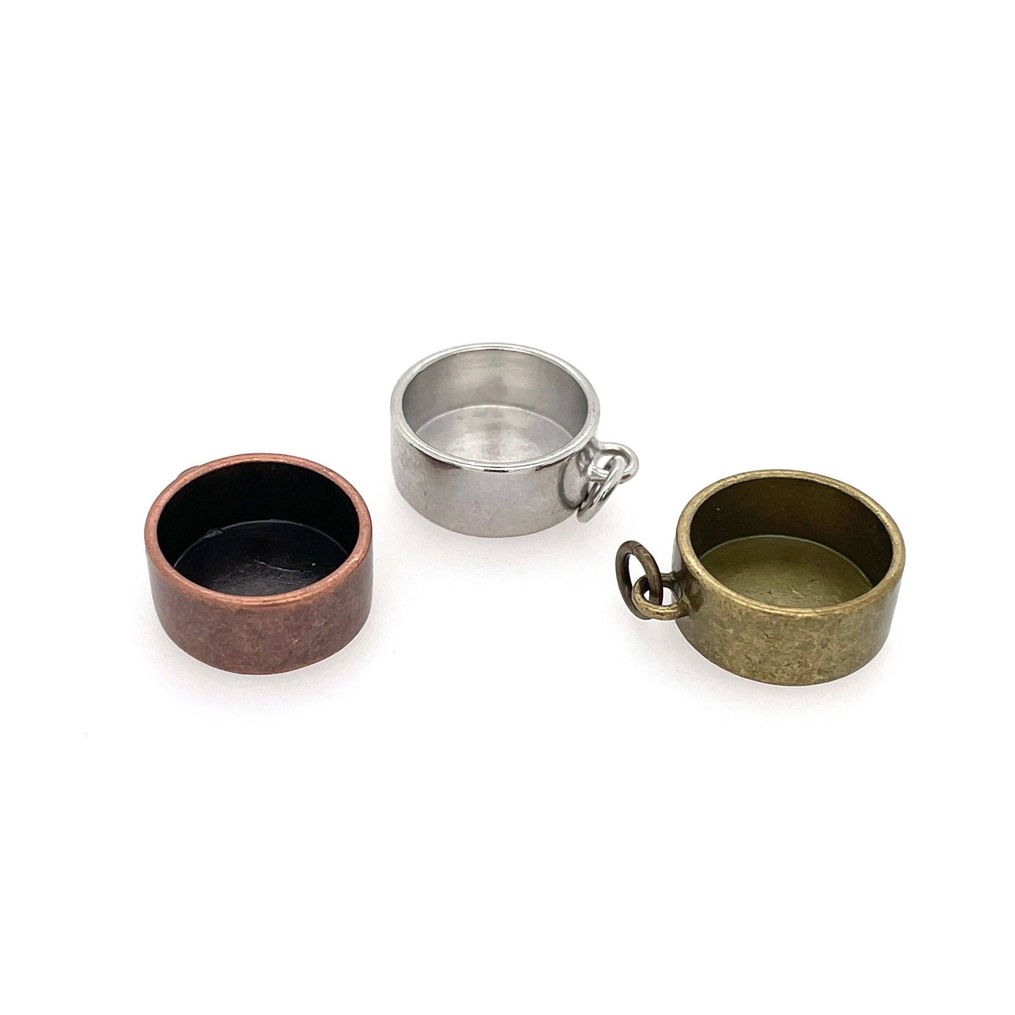 RC Round Closed Bezel Charm Oxbrass