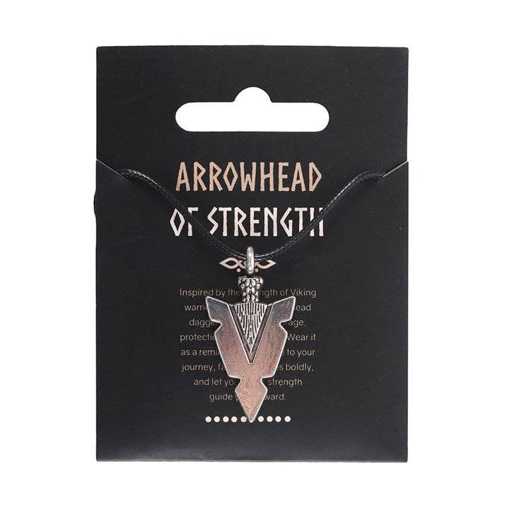 Something Different Wholesale Arrowhead of Strength Viking Cord Necklace