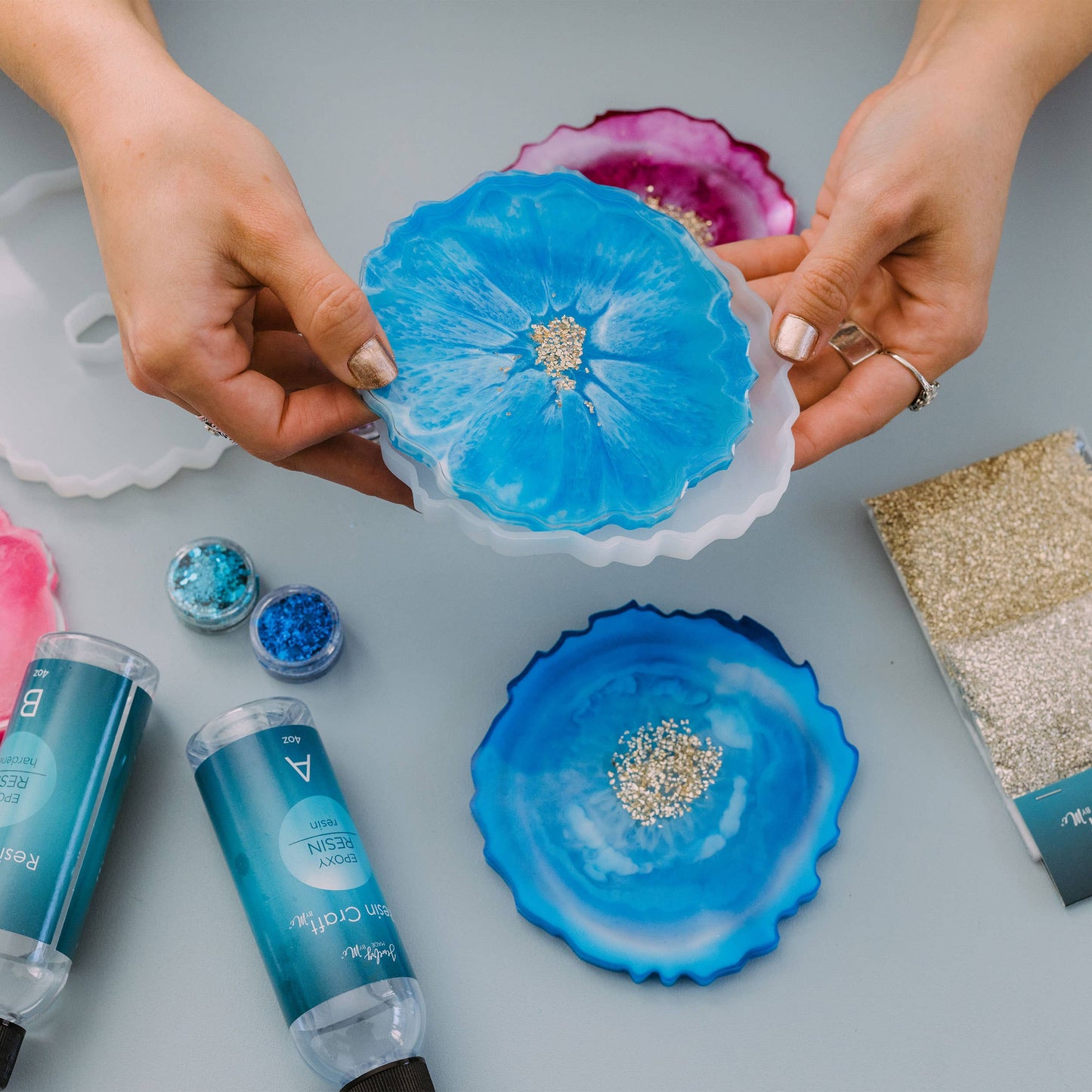 Geode Coasters Silicone Mold 4 pc