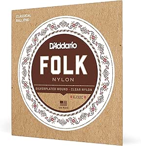 D'ADDARIO FOLK NYLON CLEAR NYLON CLASSICAL STRINGS BALL END