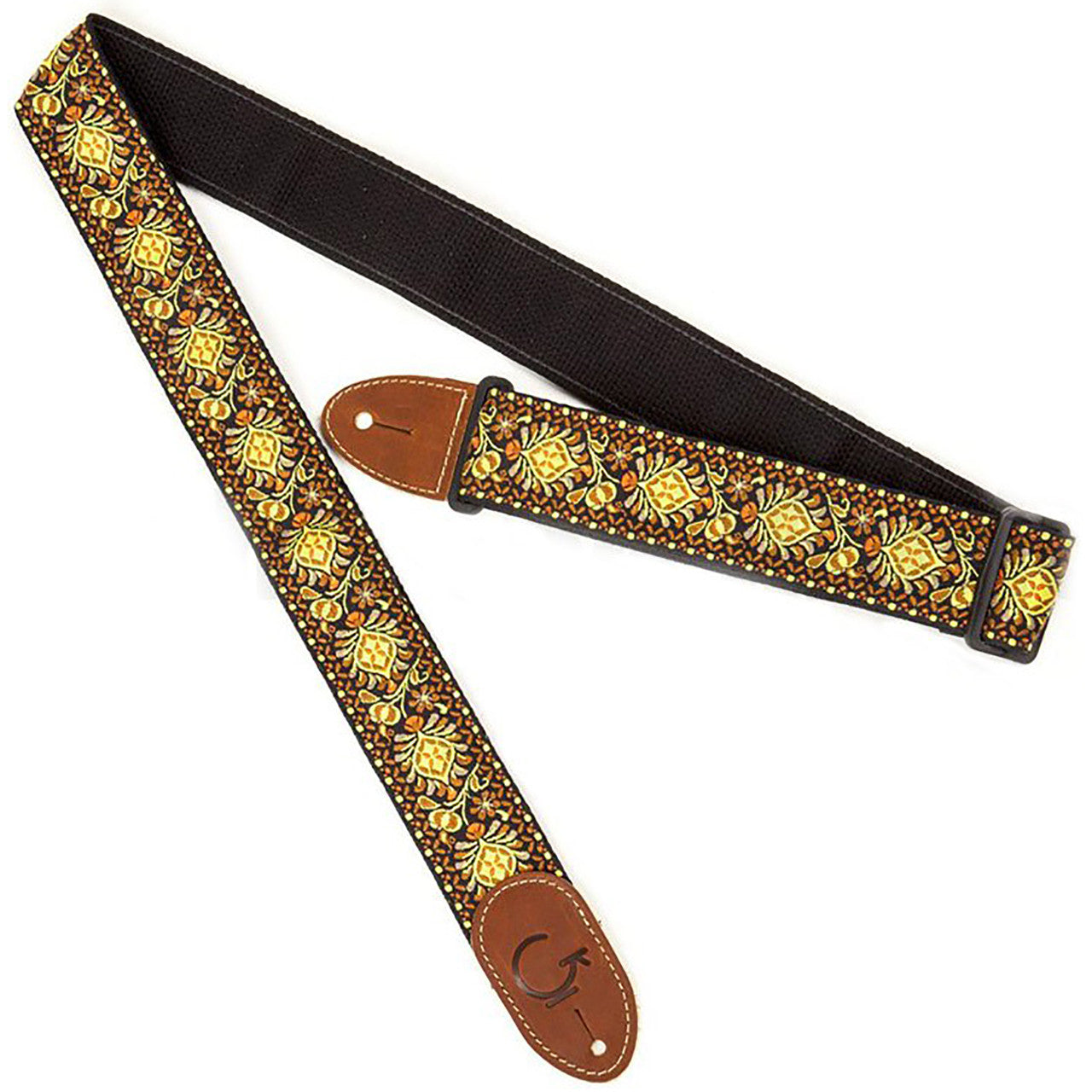 Gretsch g brand guitar strap yellow/orange 2"