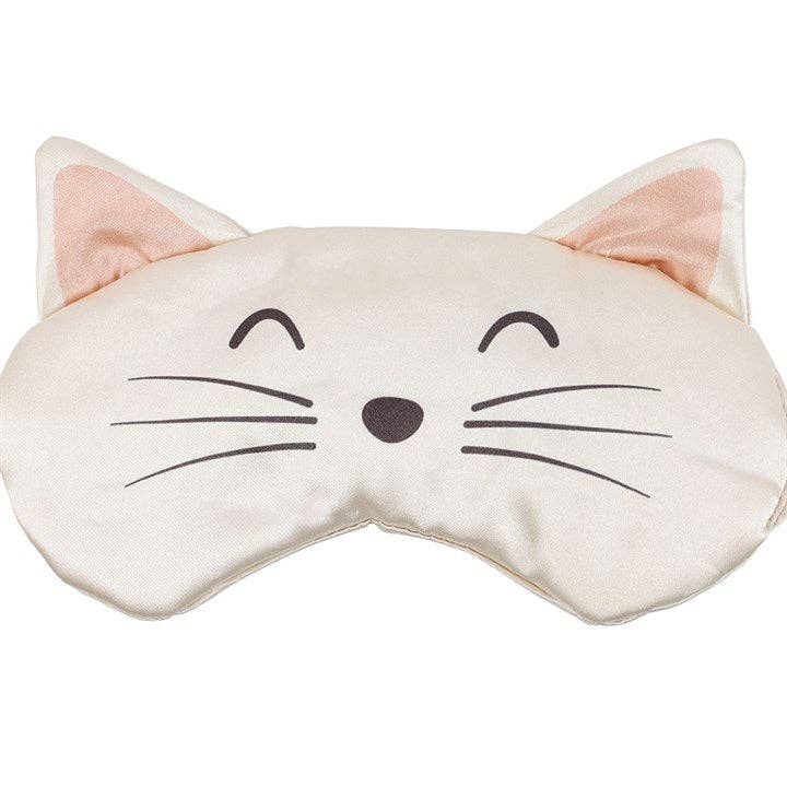 Something Different Wholesale White Cat Face Satin Eye Mask
